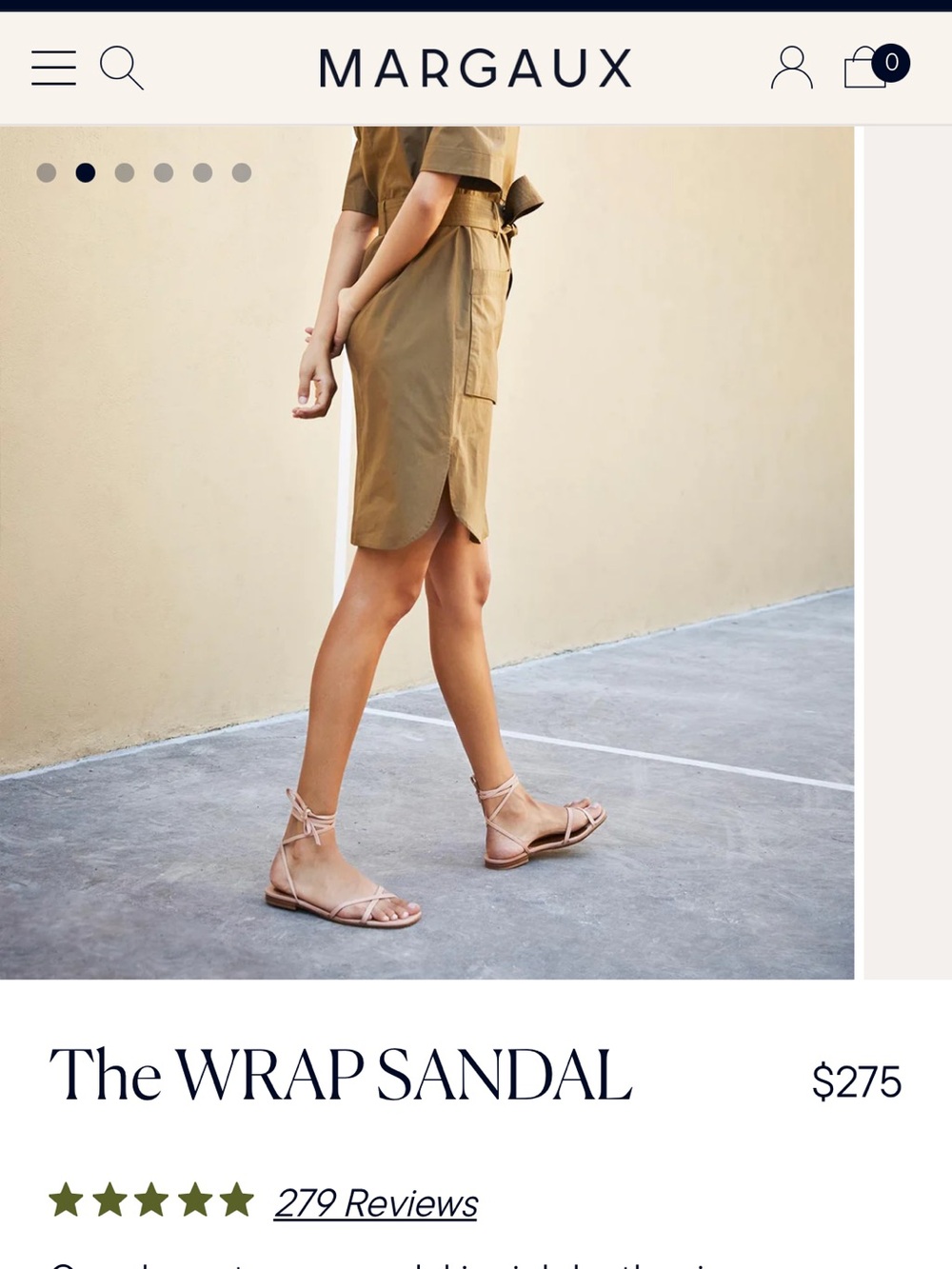 Margaux the Wrap Sandal Rose Nappa Sz 7 - Picture 3 of 8